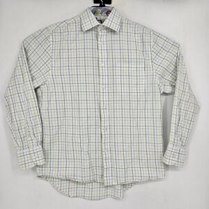 Peter Christian Shirt Mens Large Button Up Check Casual Long Sleeve Tattersall